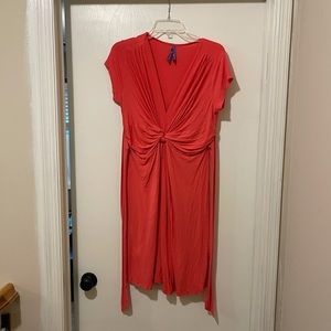 Light pink mid length maternity dress